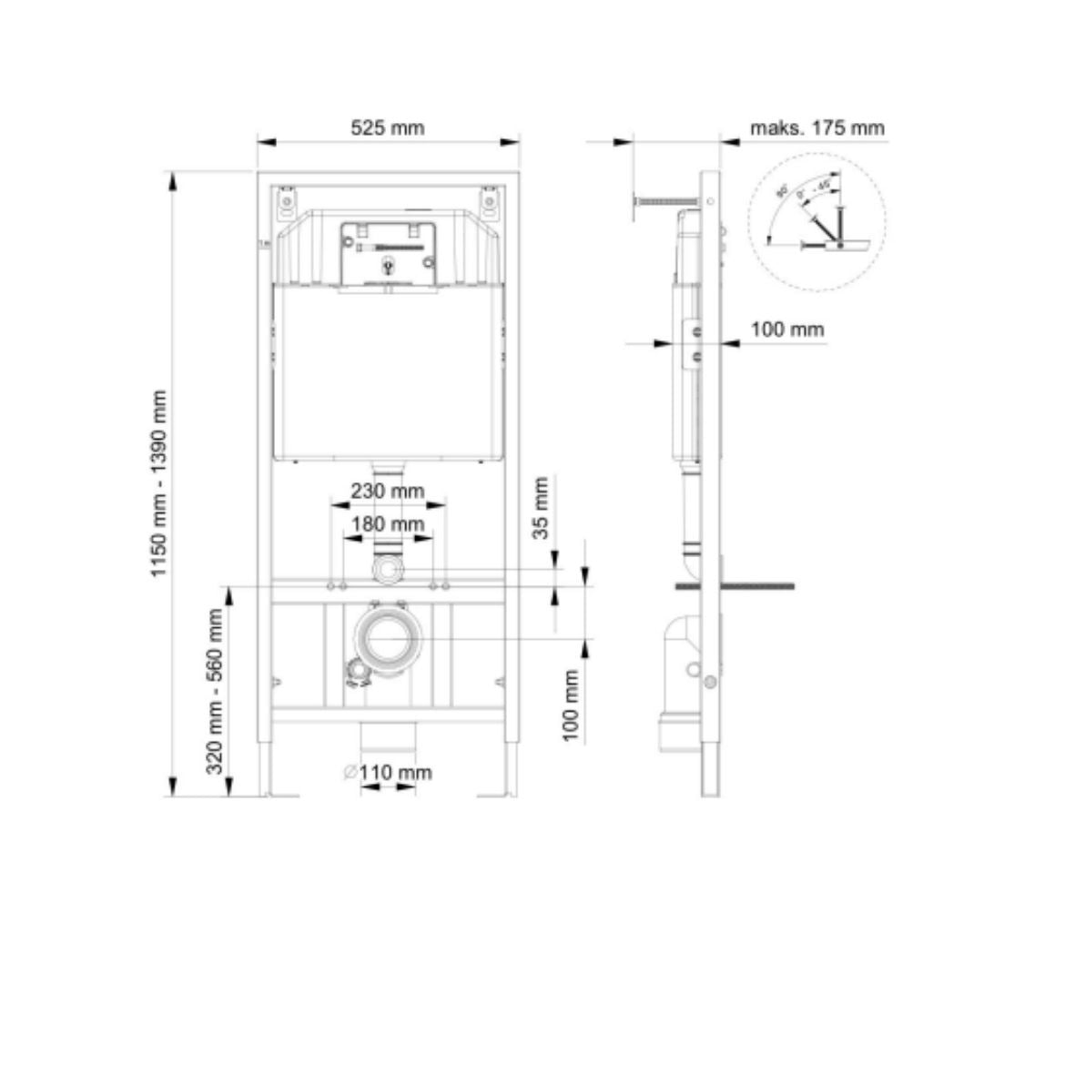 CASSETTA WC KARAG INCASSO PER VASO SOPESO PER CARTONGESSO