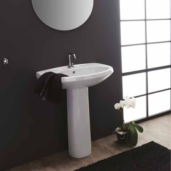 LAVABO  CON COLONNA SERIE FLY CM 63