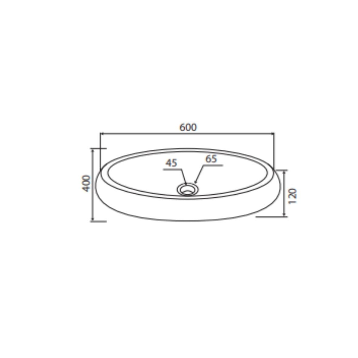 KARAG Lavabo da appoggio DONAT SDOP cream 600x400x120 mm