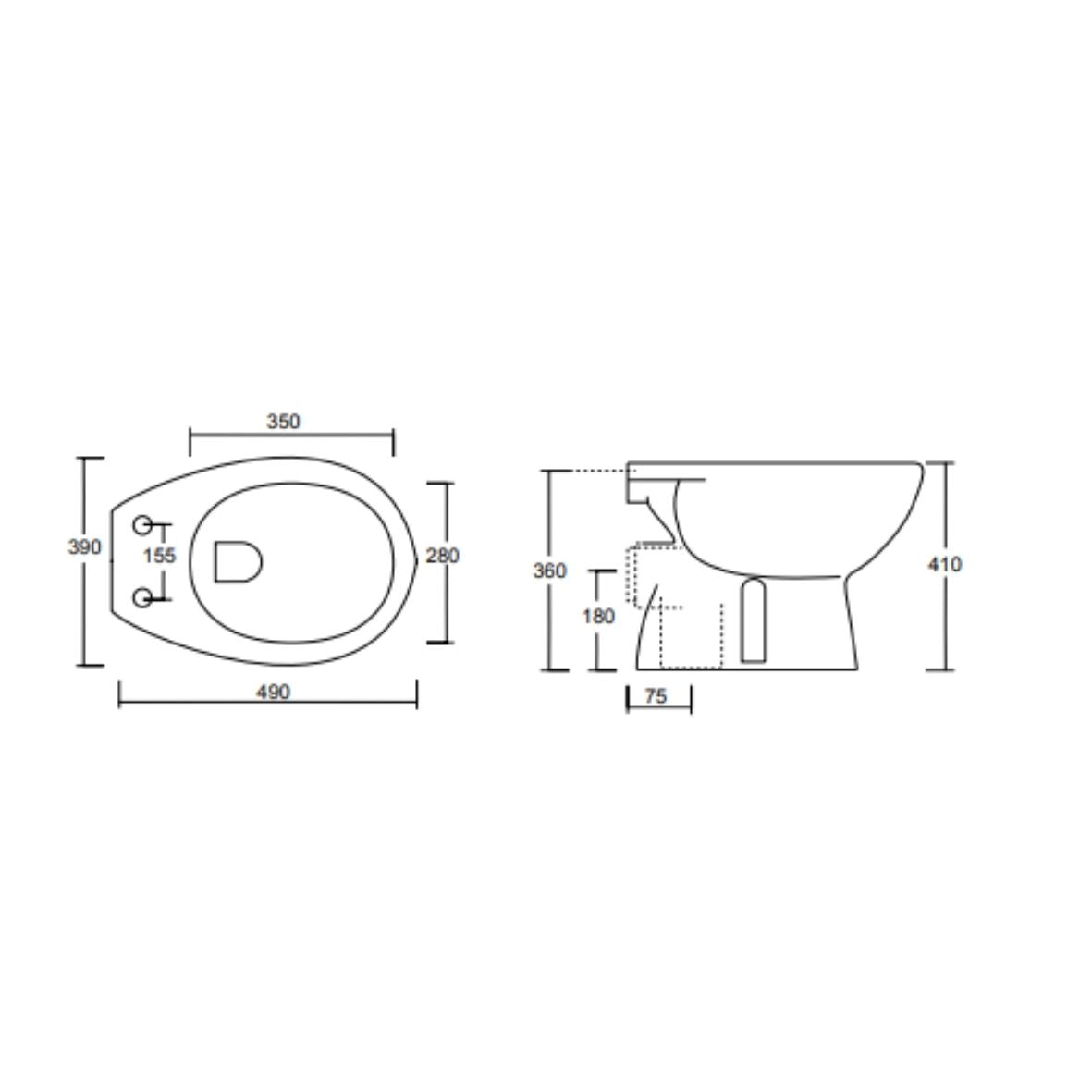 W.C. A TERRA SERIE FLY SCARICO PAVIMENTO
