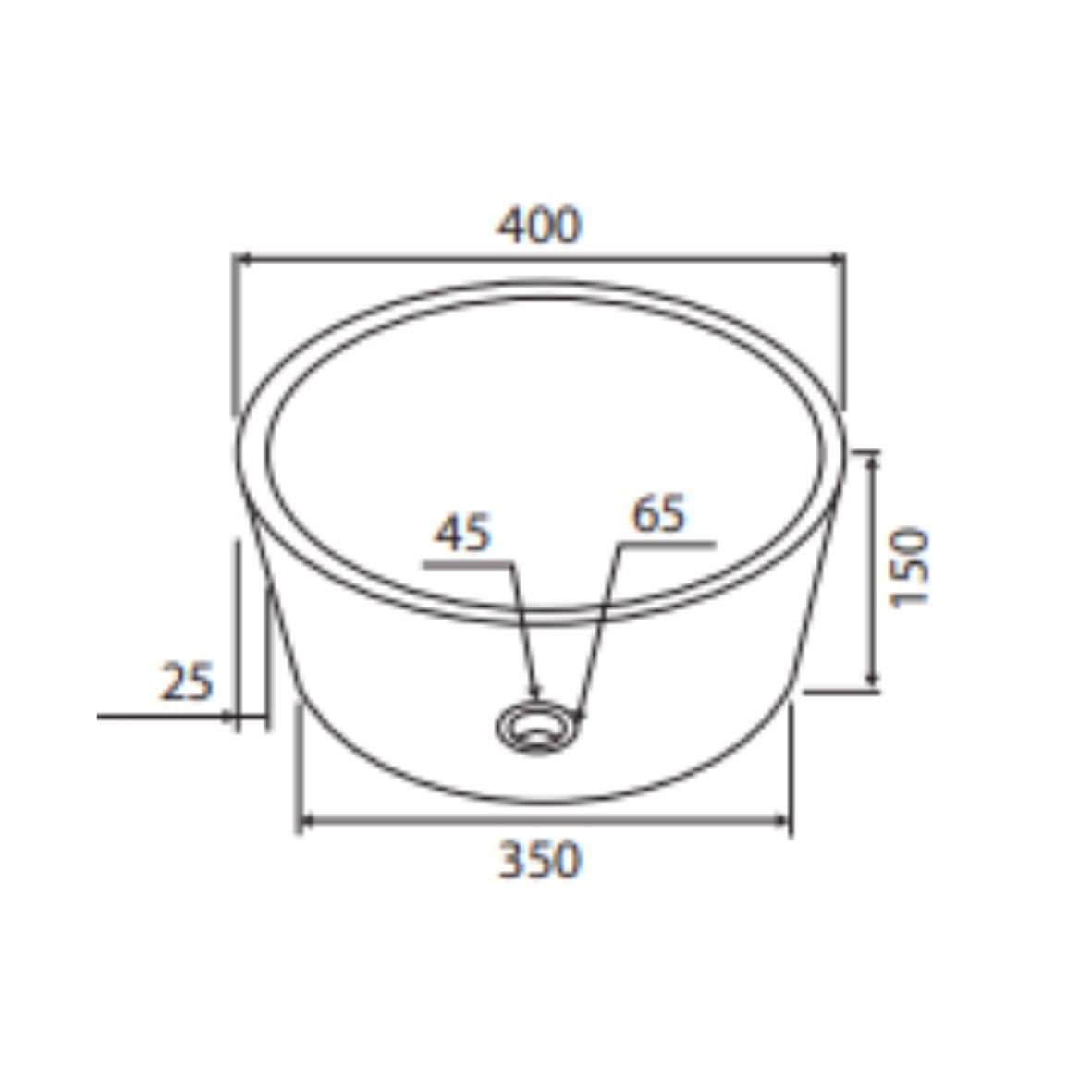 KARAG Lavabo da appoggio TIMUR SLH in marmo 400x150 mm
