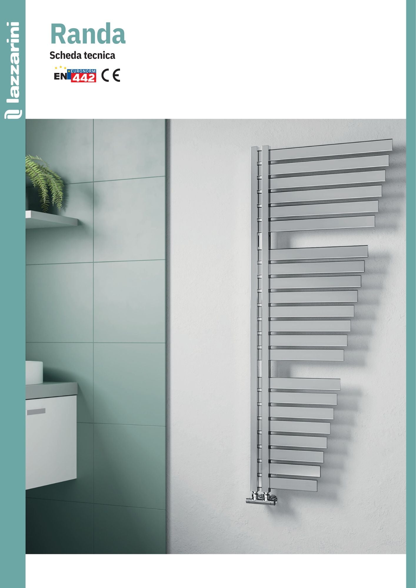 Termoarredo scaldasalviette RANDA L 590 mm interasse 50 mm bianco