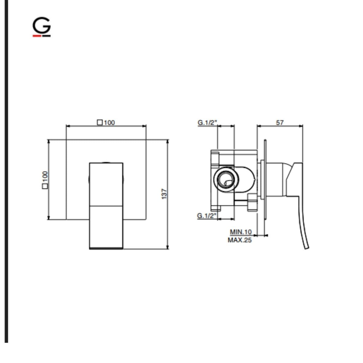 GATTONI Miscelatore doccia incasso ELY 8831/88.CH