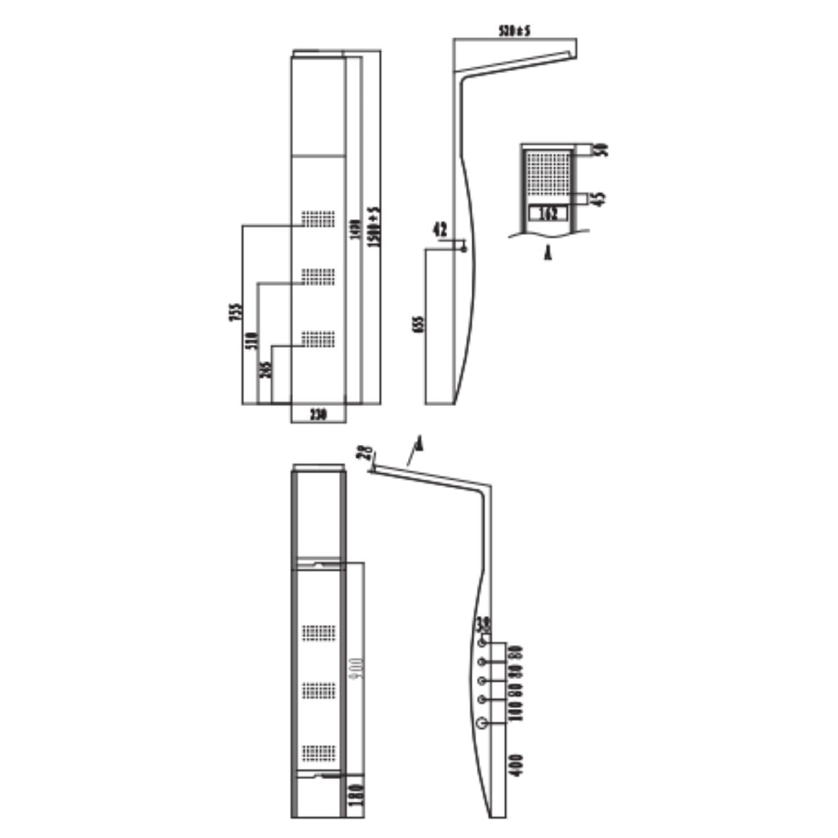 KARAG Colonna doccia in acciaio LEONORA