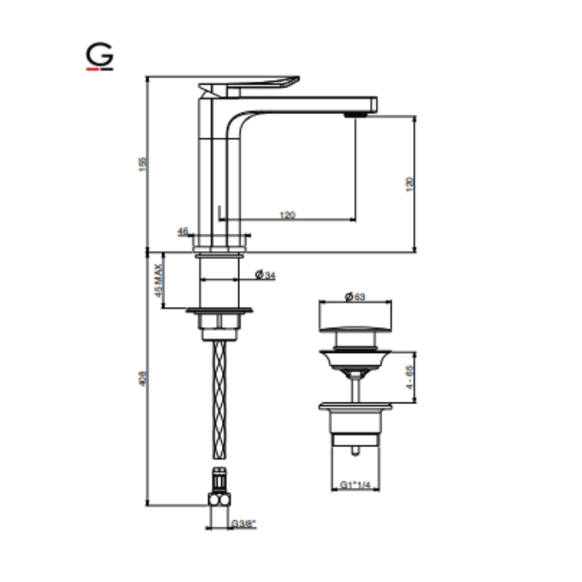 GATTONI Miscelatore lavabo SOFFIO 8140/81