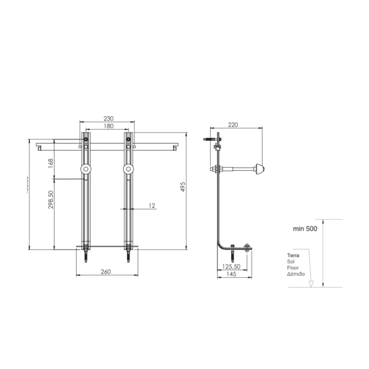 STAFFA KARAG INCASSO BIDET SOPESO PER  PARETE IN MURATURA