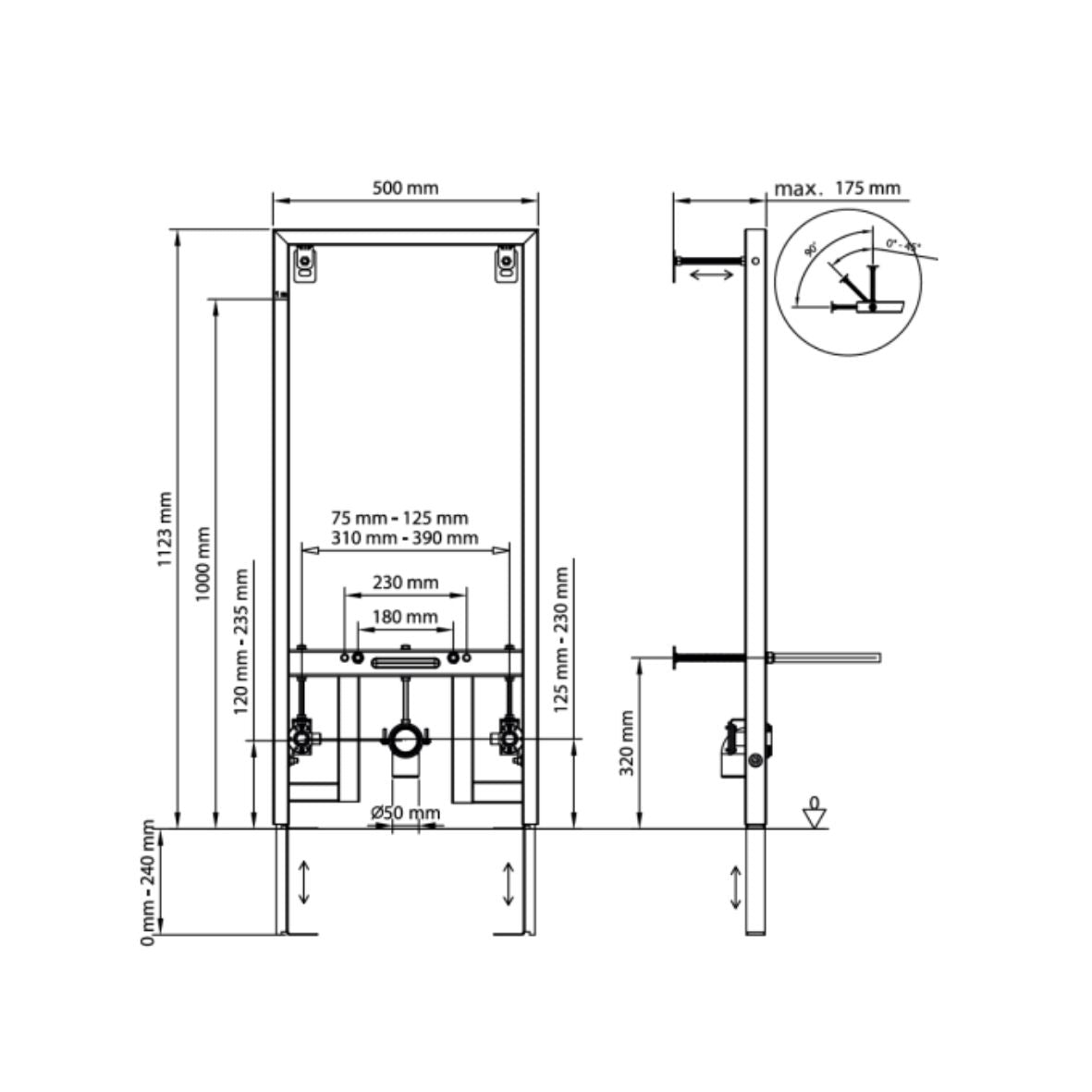 STAFFA KARAG INCASSO BIDET SOPESO PER CARTONGESSO