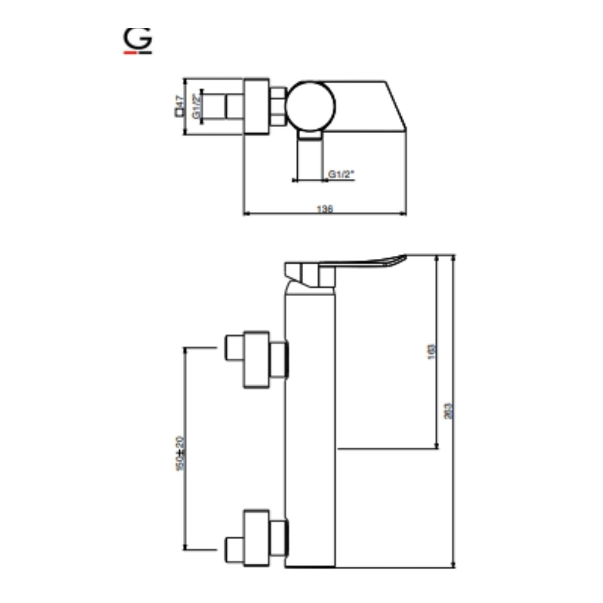 GATTONI Miscelatore doccia esterno SOFFIO 8125/81