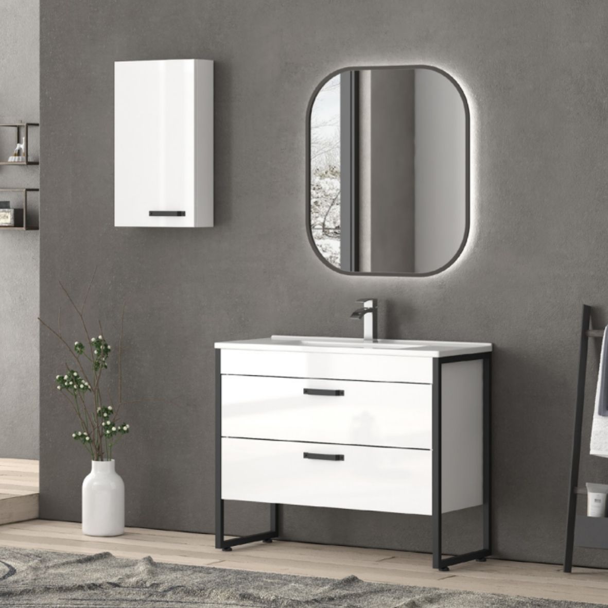KARAG Composizione Mobile bagno IKAROS 100 BIANCO cm. 100