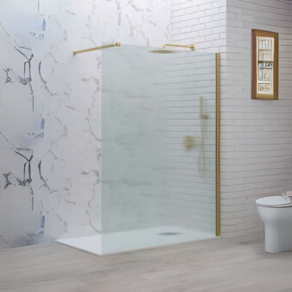 KARAG Parete fissa doccia WALKIN 1 ORO vetro flute spess. 8 mm h. 2000 mm