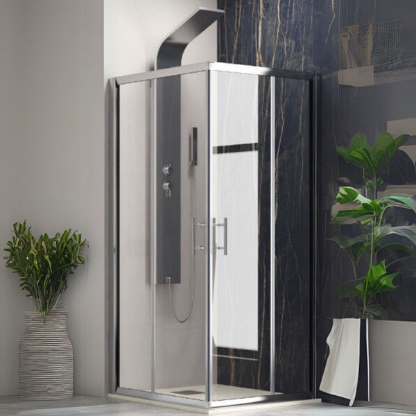 KARAG FLORA 100 CROMO vetro trasparente spess. 6 mm h. 1900 mm