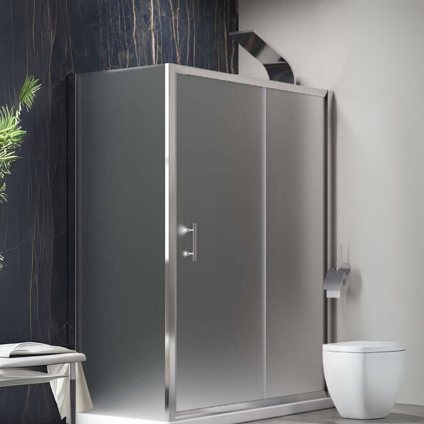 KARAG Box doccia FLORA 500 & S-10 CROMO vetro acidato spess. 6 mm h. 1900 mm