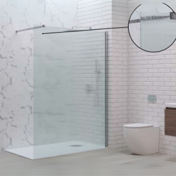 KARAG Parete fissa doccia WALKIN 1 CROMO vetro fumè spess. 8 mm h. 2000 mm