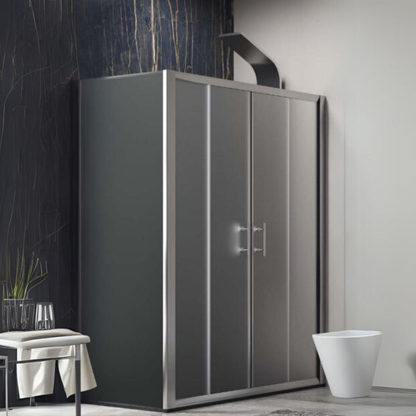 KARAG Box doccia FLORA 600 & S-10 CROMO vetro acidato spess. 6 mm h. 1900 mm