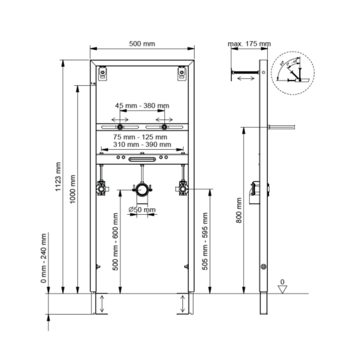 STAFFA KARAG INCASSO LAVABO SOPESO PER CARTONGESSO