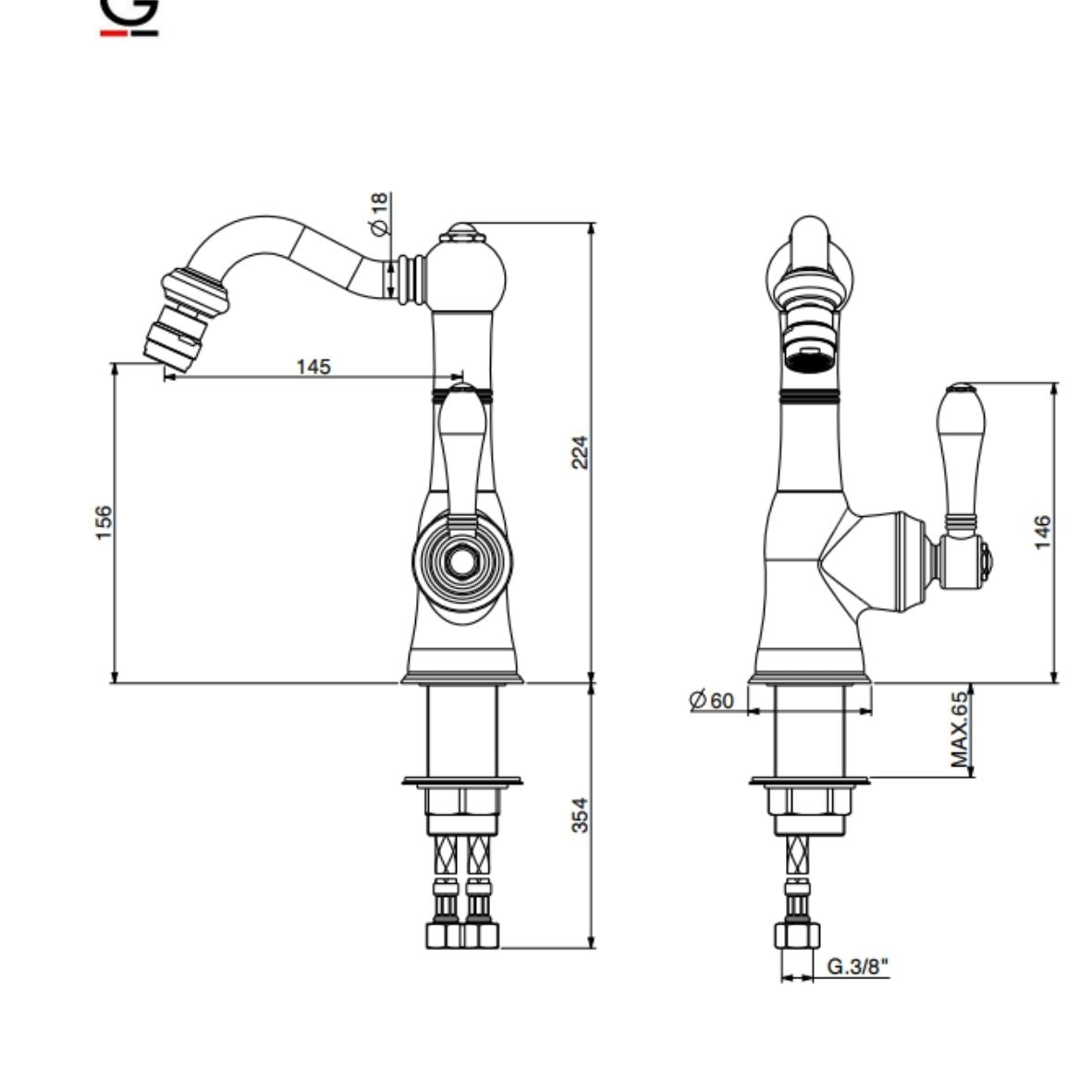 GATTONI Miscelatore bidet ORTA 2751/27