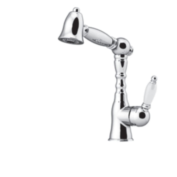 GATTONI Monocomando lavello cucina con bocca girevole RETRO 6013465 doccia estraibile 2 getti