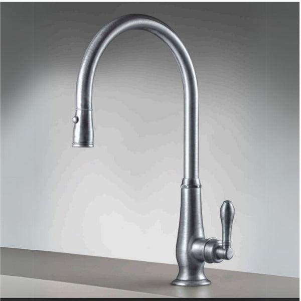 GATTONI MIscelatore lavello cucina con bocca girevole BAROK C920-PC doccia estraibile 2 getti