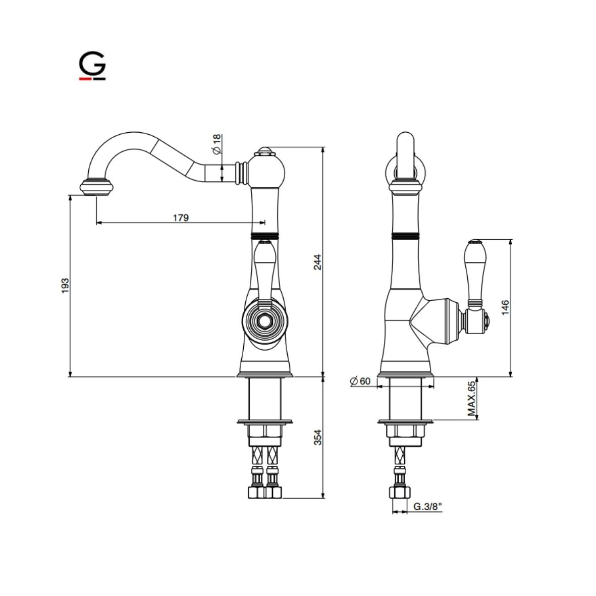 GATTONI Miscelatore lavabo ORTA 2741/27