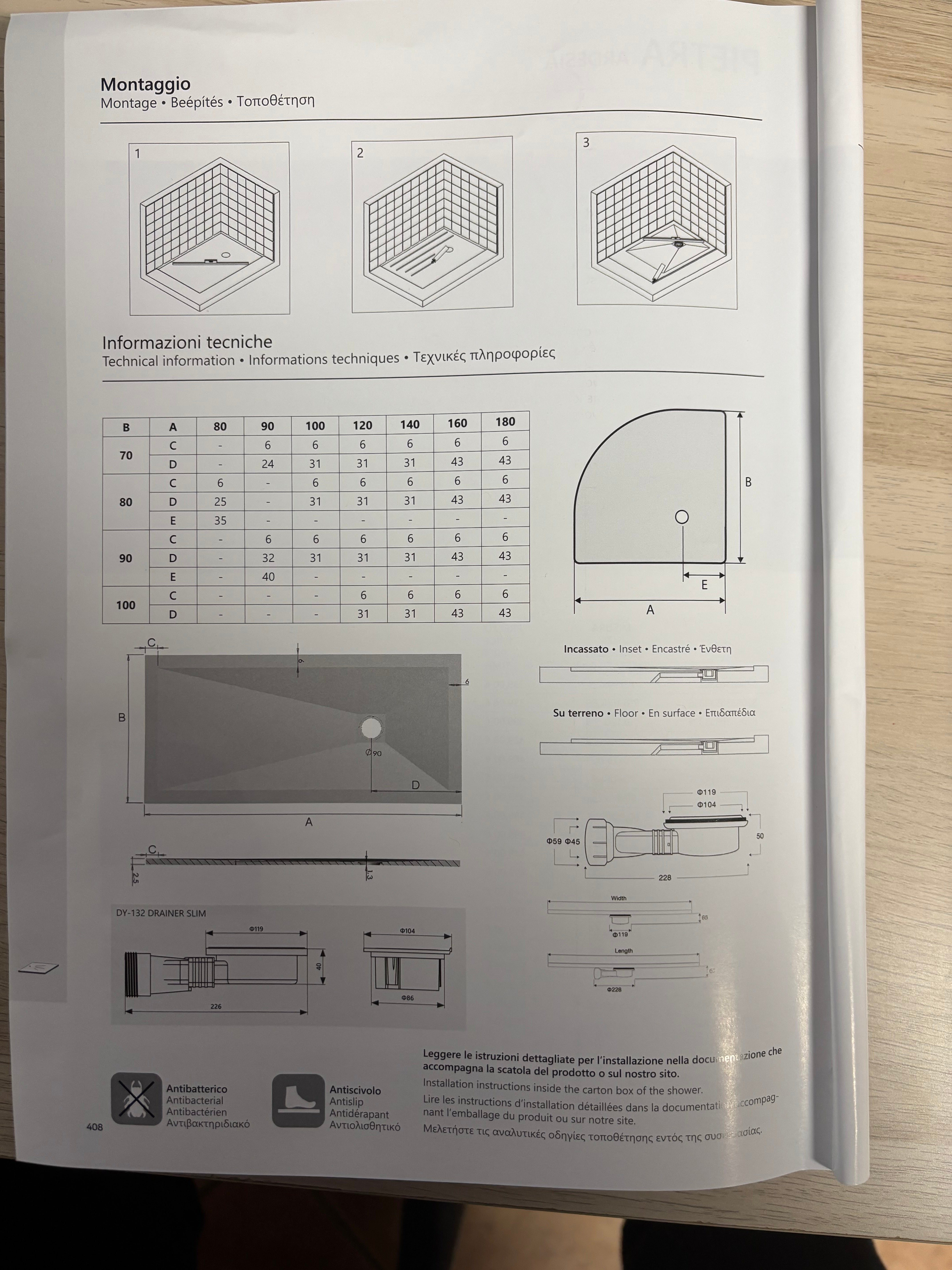KARAG Piatto doccia PIETRA ARDESIA