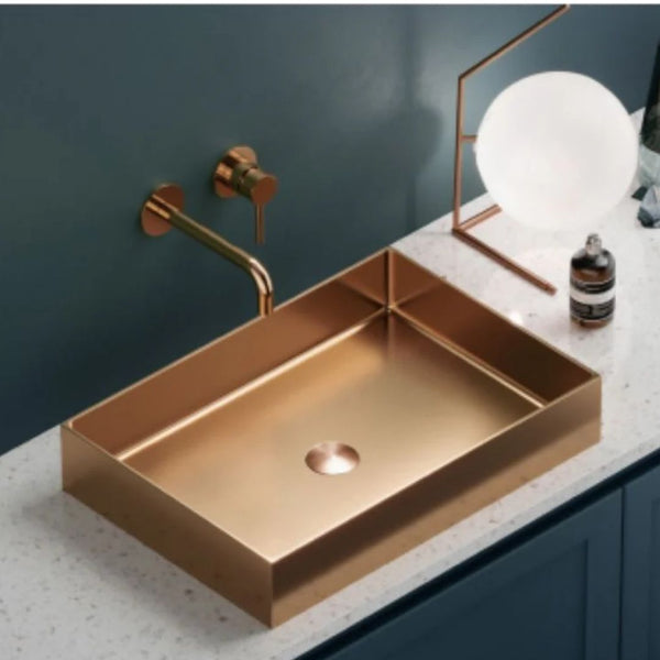 KARAG Lavabo da appoggio SATURN in acciaio inossidabile 550x380x100 mm