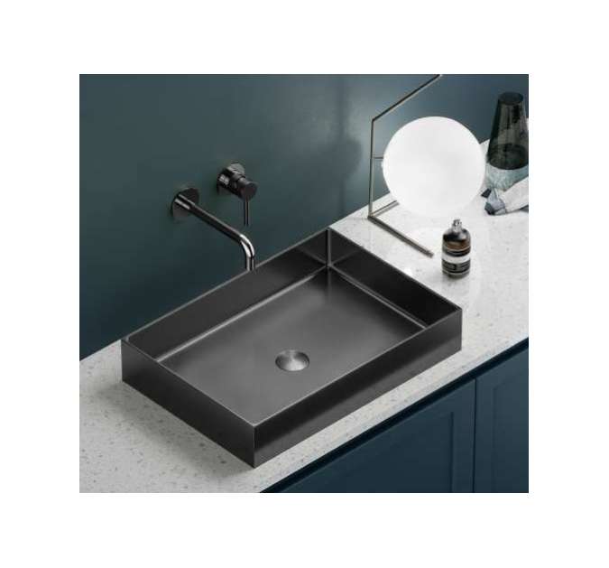 KARAG Lavabo da appoggio SATURN in acciaio inossidabile 550x380x100 mm