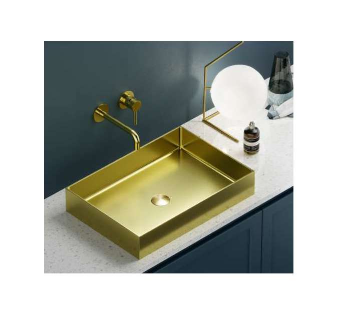 KARAG Lavabo da appoggio SATURN in acciaio inossidabile 550x380x100 mm