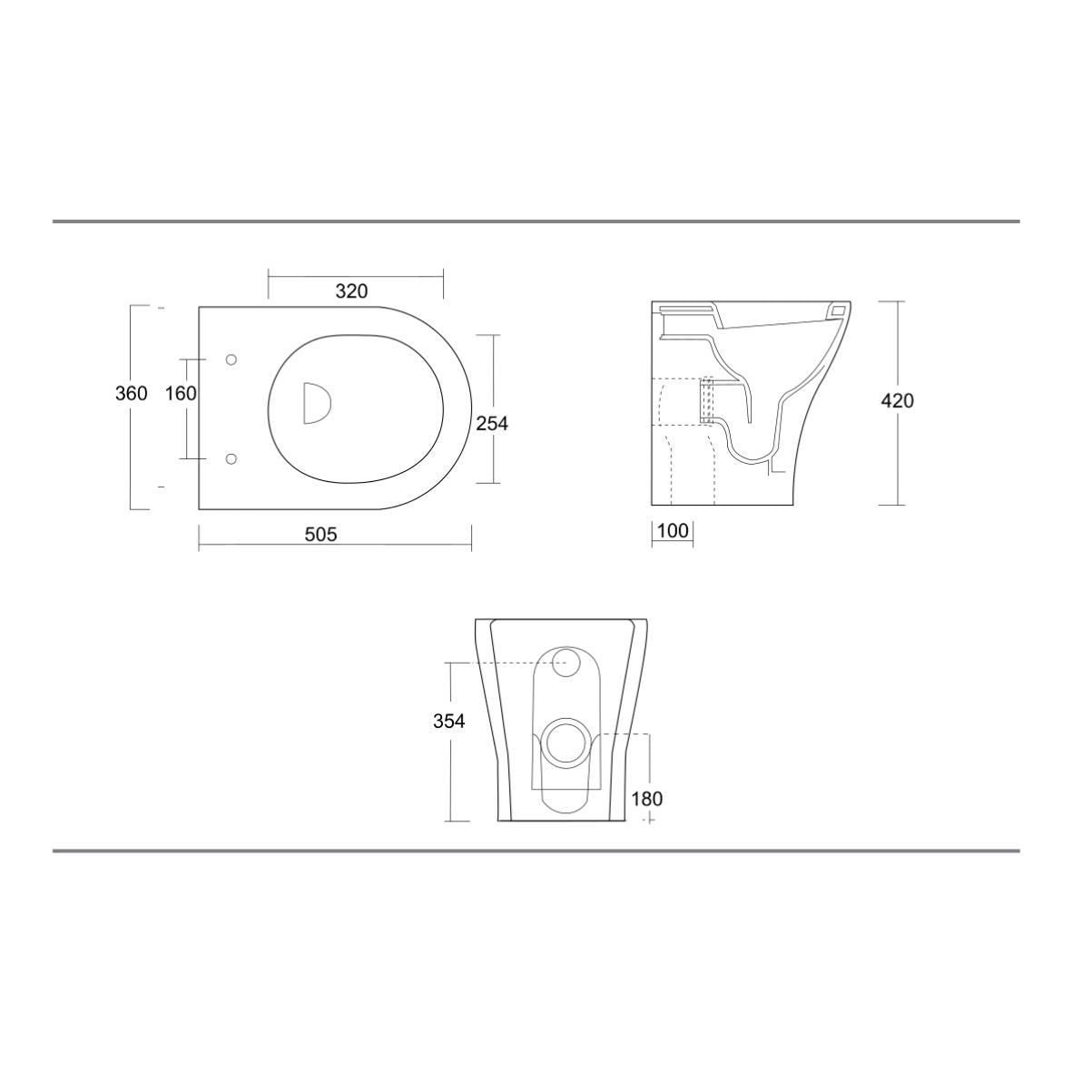 WC A TERRA FILO MURO SERIE ZERO