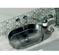 KARAG Lavabo da appoggio JUPITER in acciaio inossidabile 550x350x115 mm
