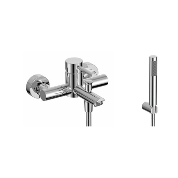 KARAG Miscelatore vasca esterno ARTEMIS cartuccia ceramica doccetta inox supporto in ottone flessibile PVC 150 mm