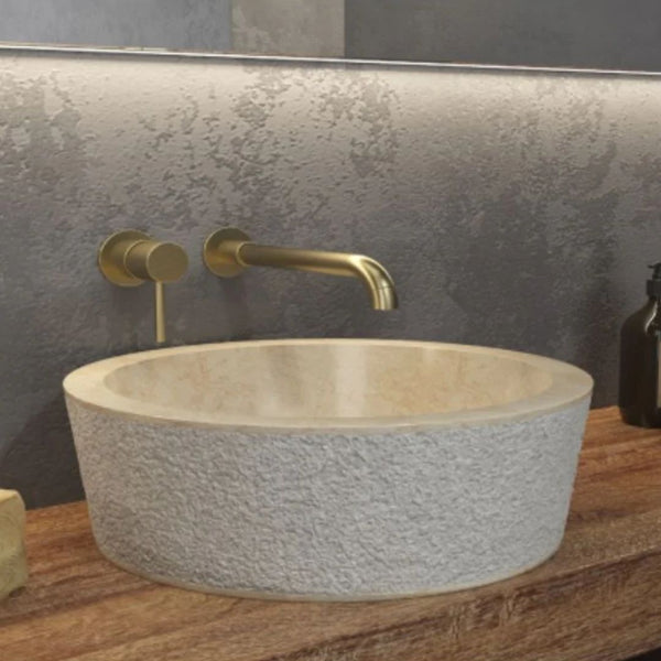 KARAG Lavabo da appoggio TIMUR SLH in marmo 400x150 mm