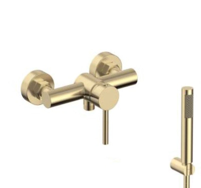 KARAG Miscelatore doccia esterno ARTEMIS cartuccia ceramica doccetta inox supporto in ottone flessibile pvc 150 cm