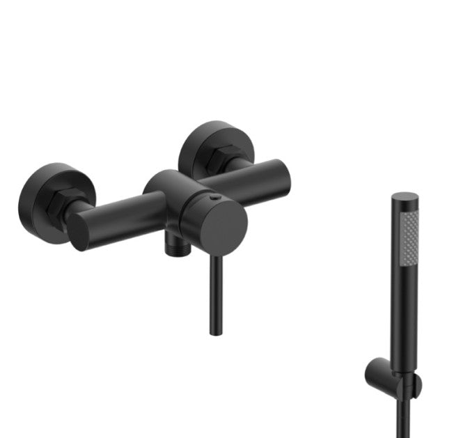 KARAG Miscelatore doccia esterno ARTEMIS cartuccia ceramica doccetta inox supporto in ottone flessibile pvc 150 cm